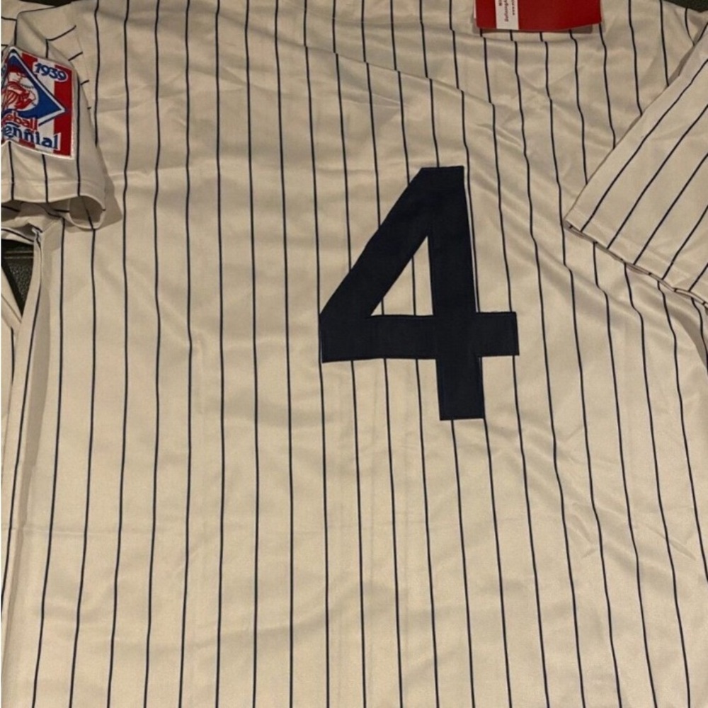 New York Yankees Lou Gehrig 1939 Home Baseball Jersey MLB Murderers Row NWT - Picture 5 of 6